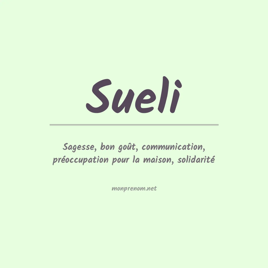 Prénom Sueli