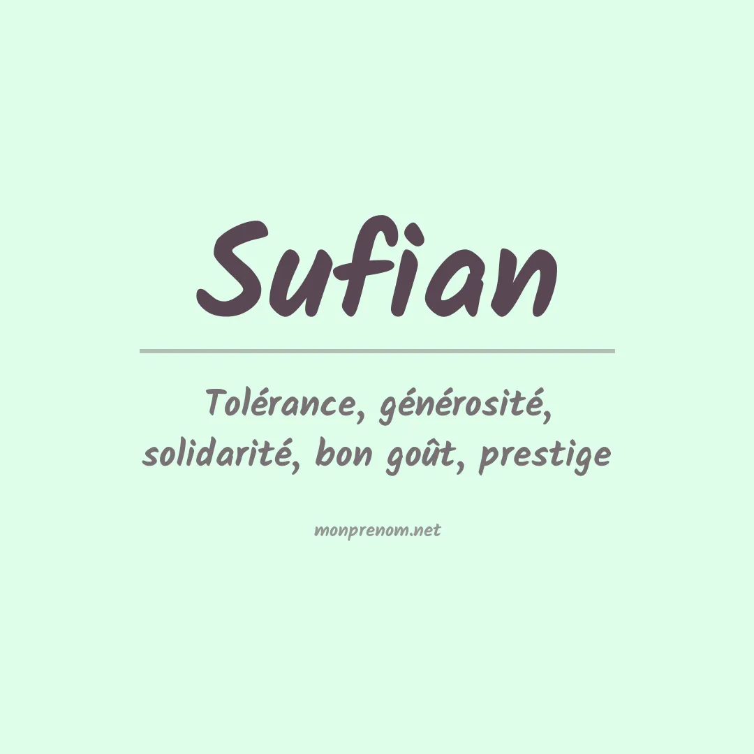 Signification du prénom Sufian