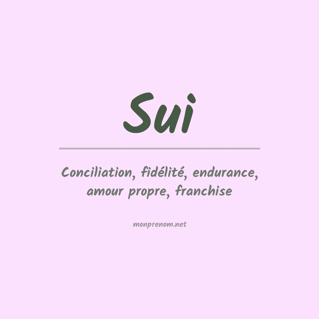 Prénom Sui