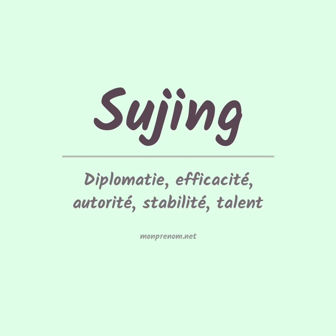 Signification du prénom Sujing