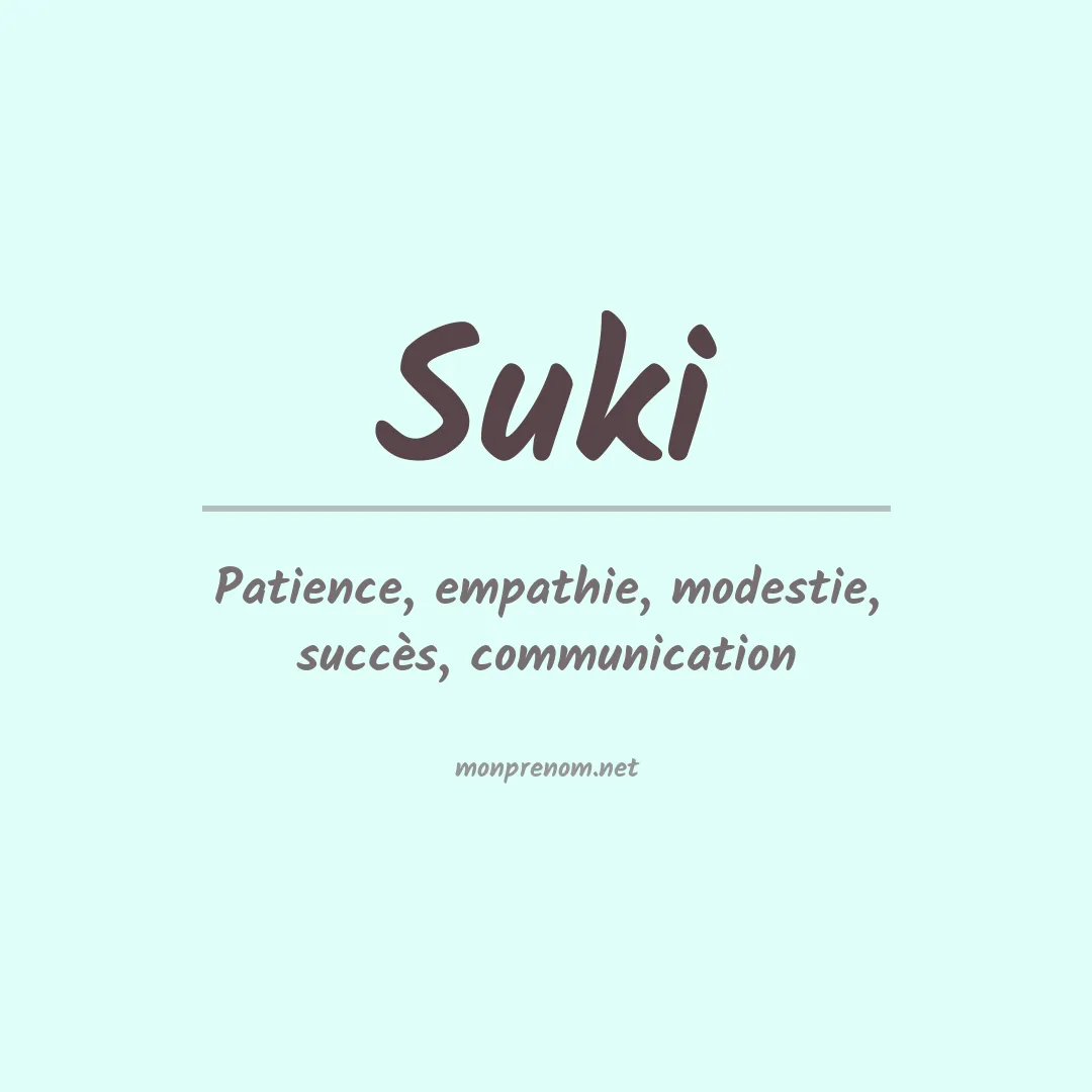 Signification du prénom Suki