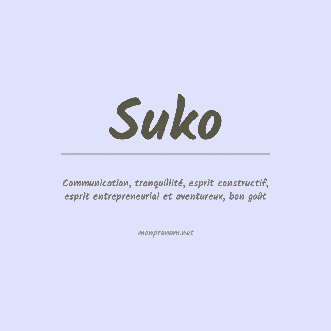 Prénom Suko