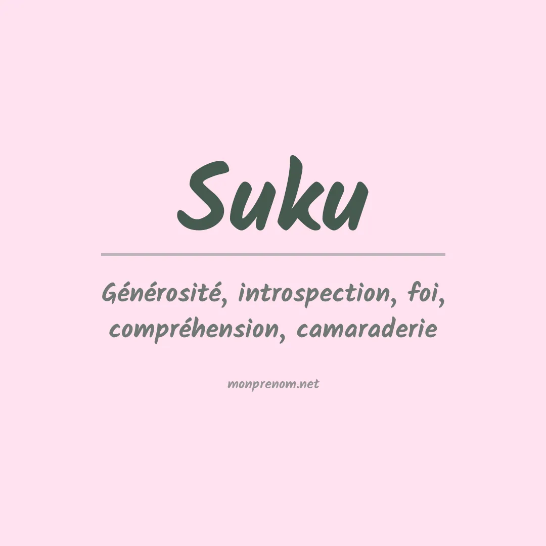 Signification du prénom Suku