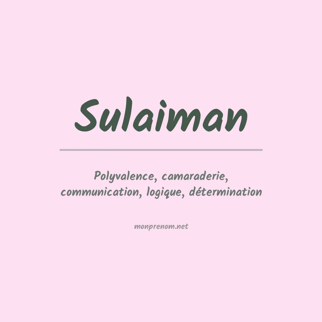 Prénom Sulaiman