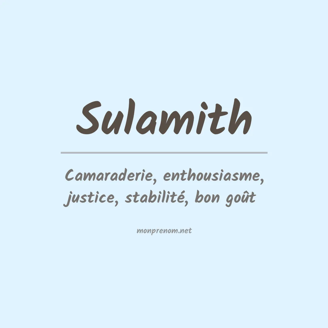 Signification du prénom Sulamith