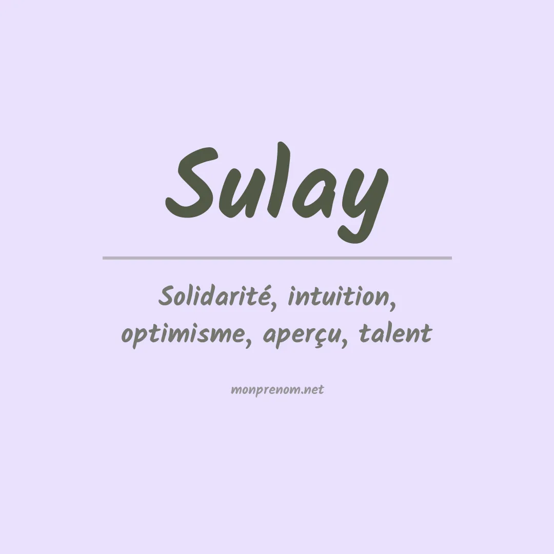Prénom Sulay