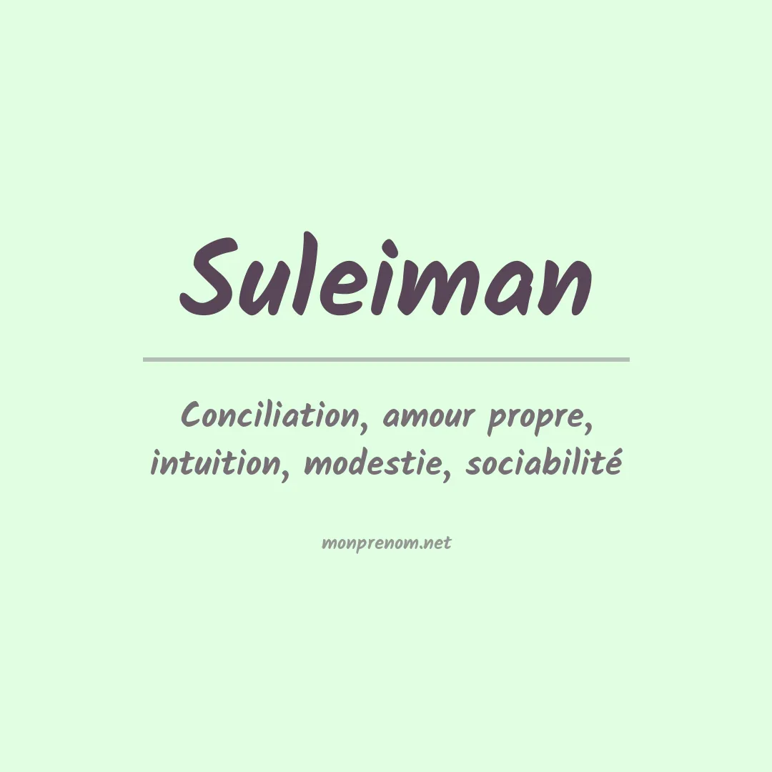 Prénom Suleiman