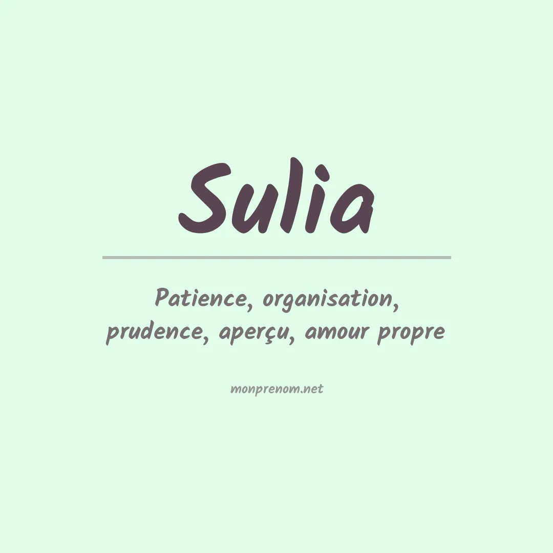 Prénom Sulia
