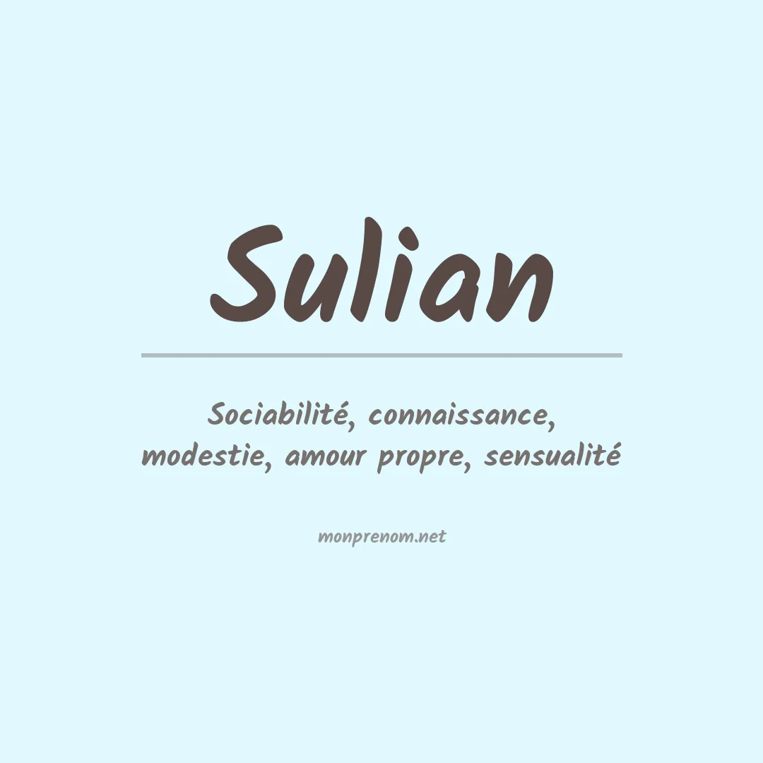 Signification du prénom Sulian