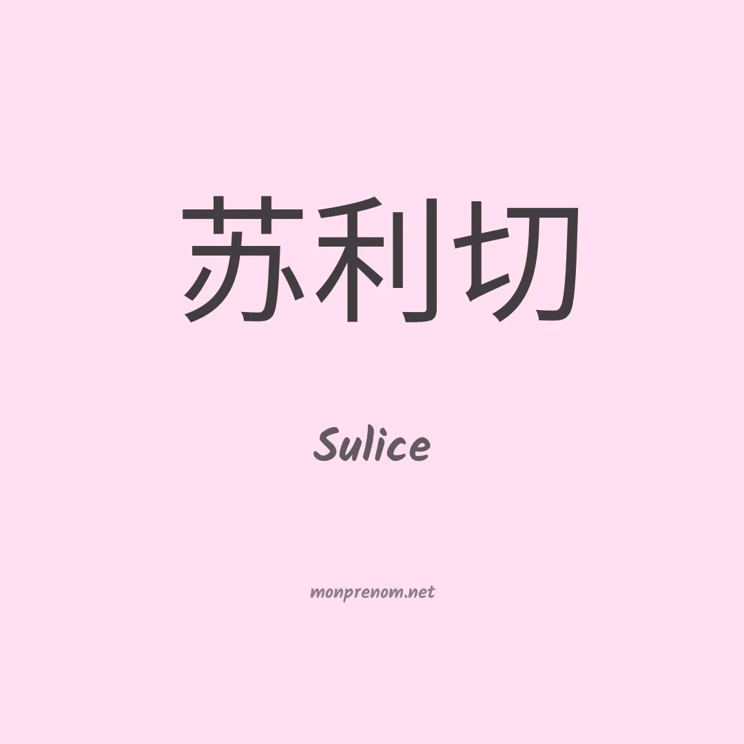 Sulice en chinois