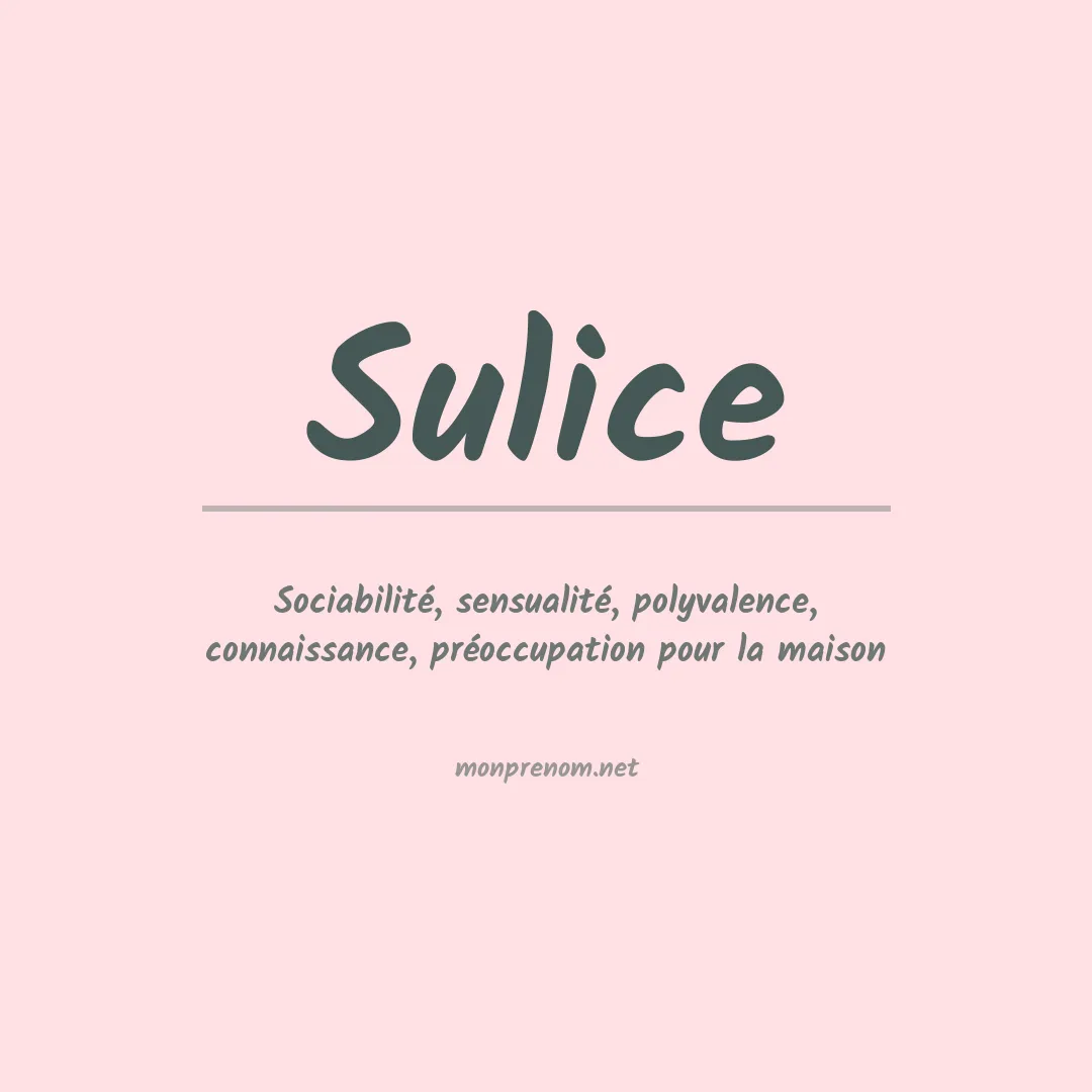 Signification du prénom Sulice