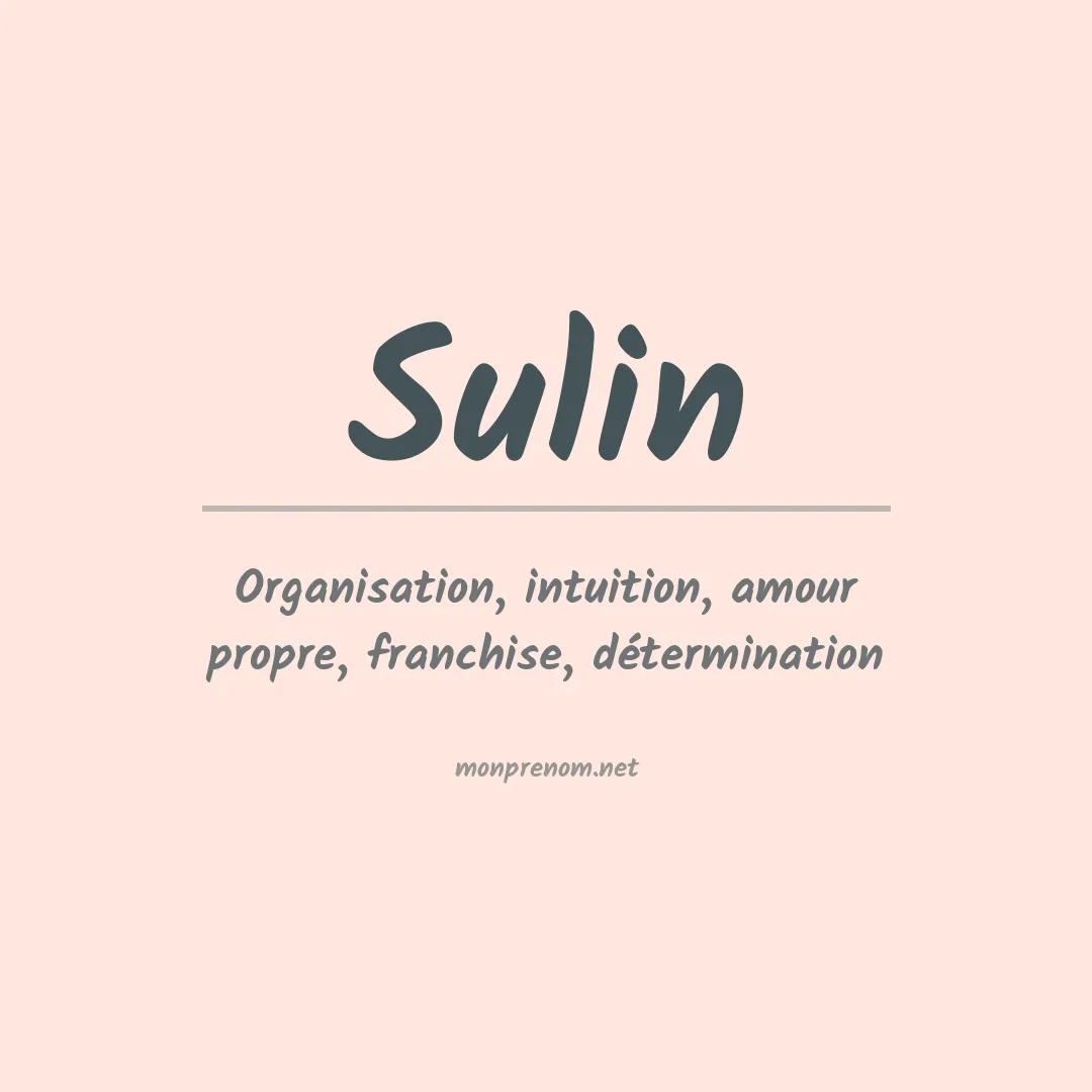 Signification du prénom Sulin