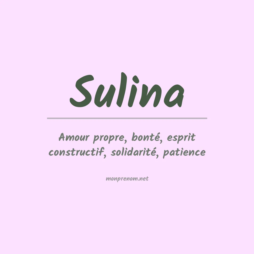 Prénom Sulina