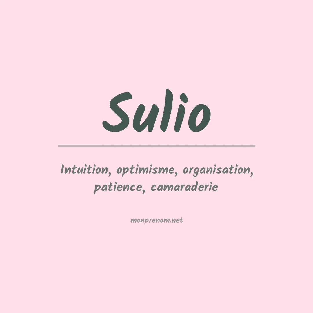 Signification du prénom Sulio