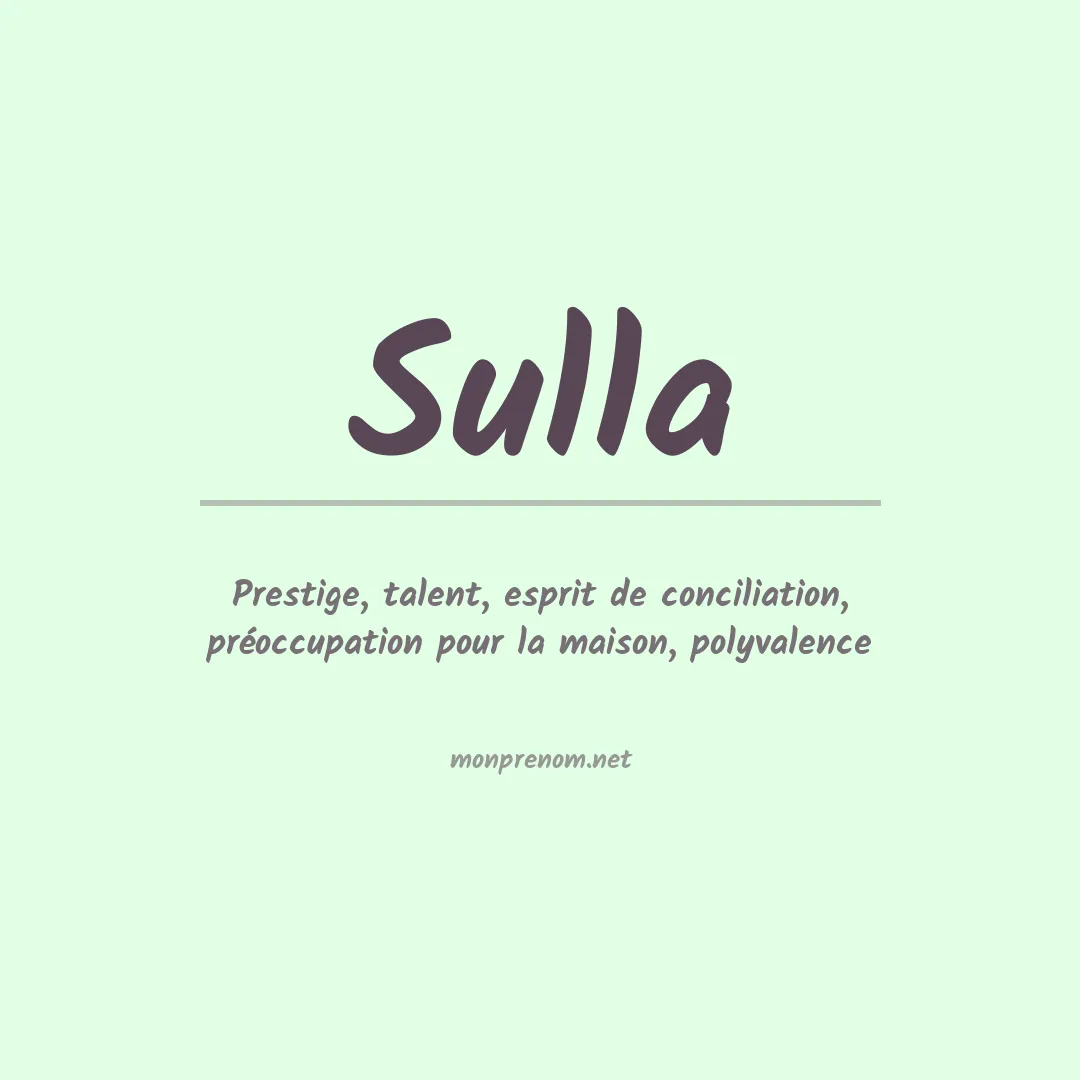 Prénom Sulla