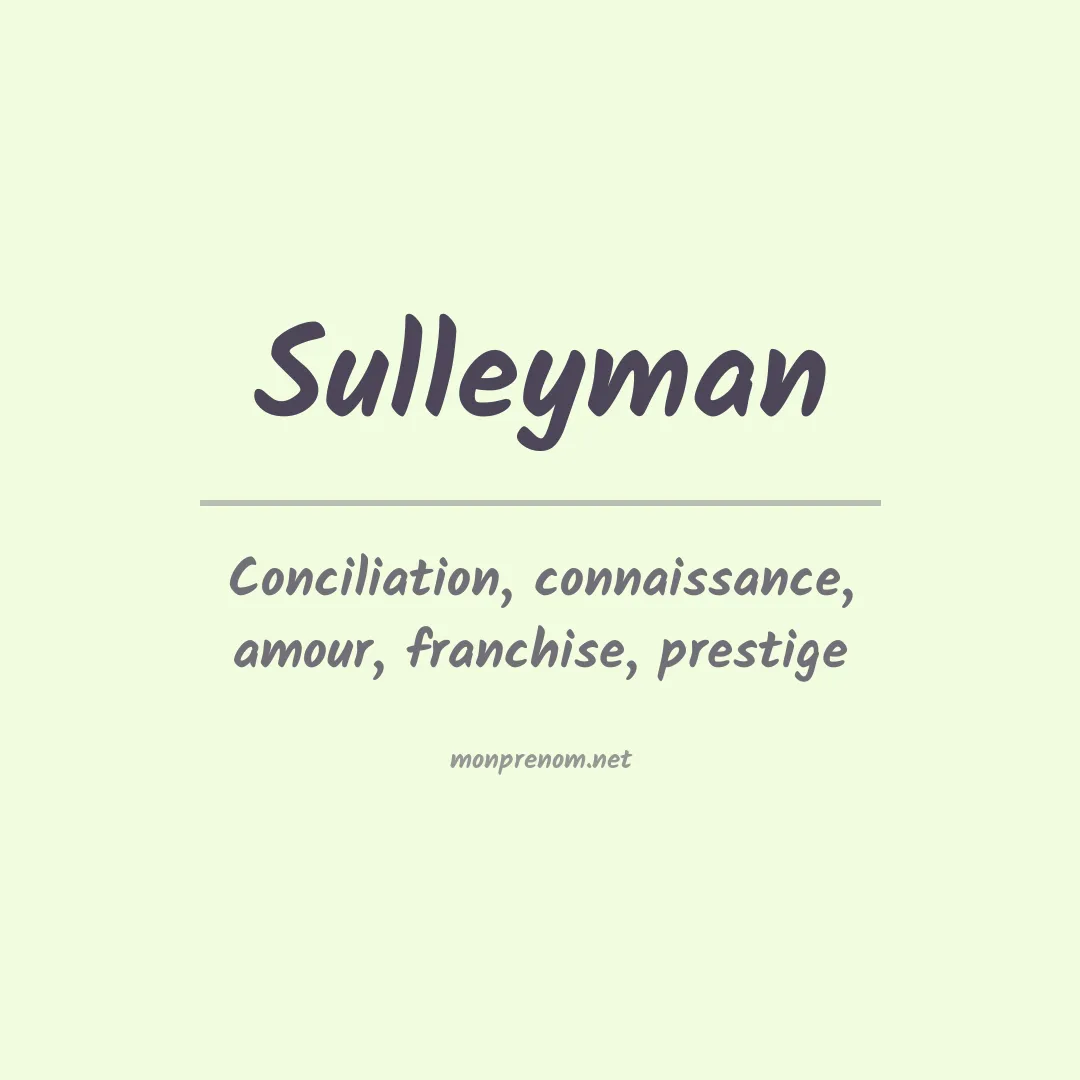 Signification du prénom Sulleyman