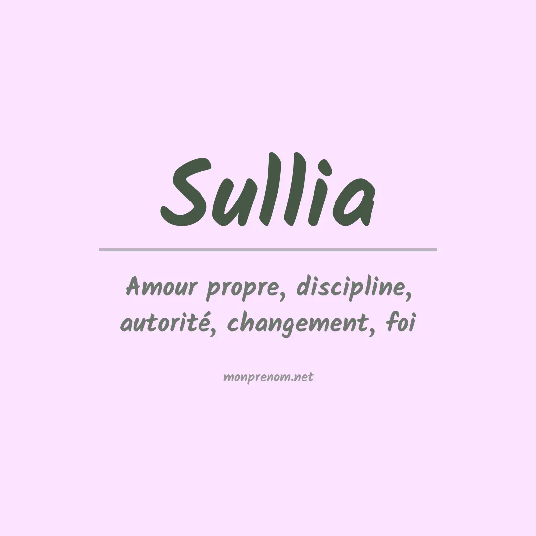 Signification du prénom Sullia