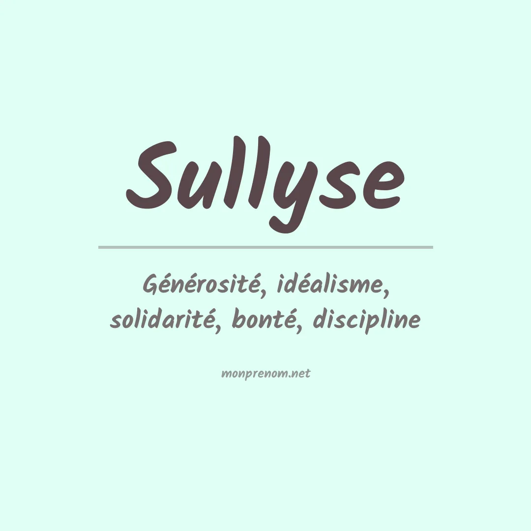 Signification du prénom Sullyse