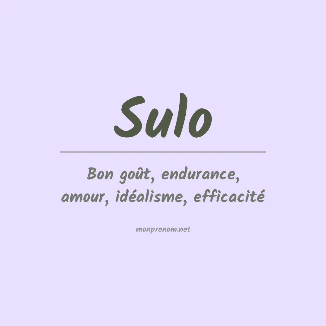 Prénom Sulo