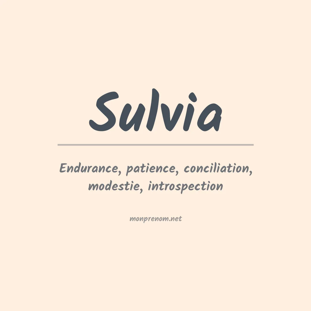 Prénom Sulvia