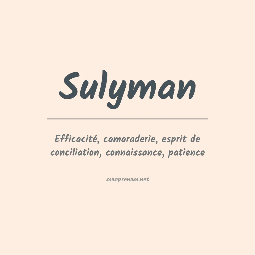 Prénom Sulyman