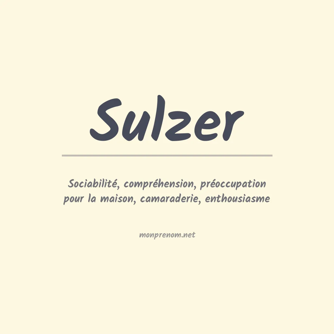 Prénom Sulzer