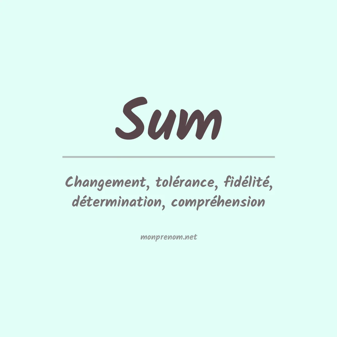 Prénom Sum