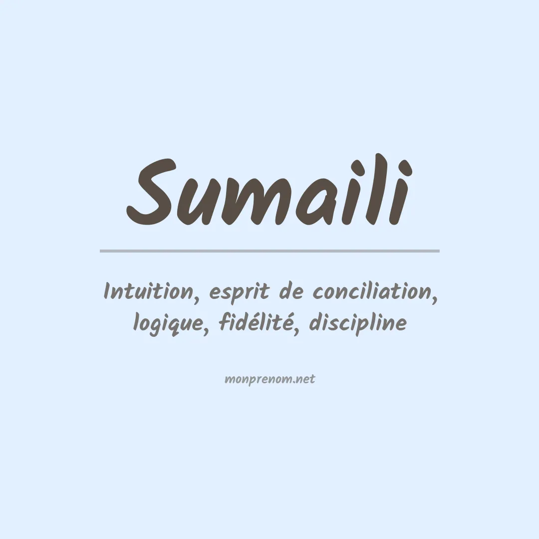 Signification du prénom Sumaili