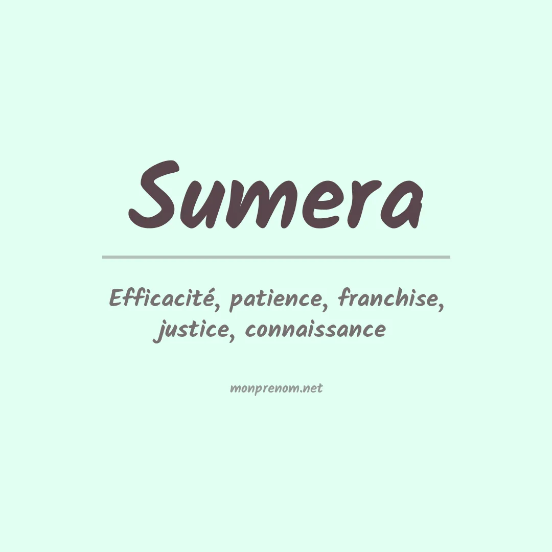 Signification du prénom Sumera