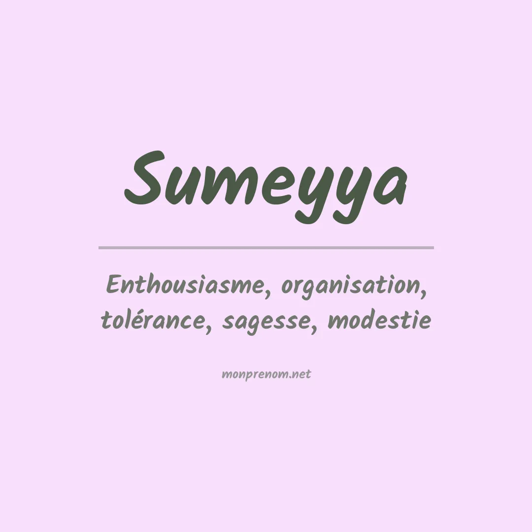 Signification du prénom Sumeyya