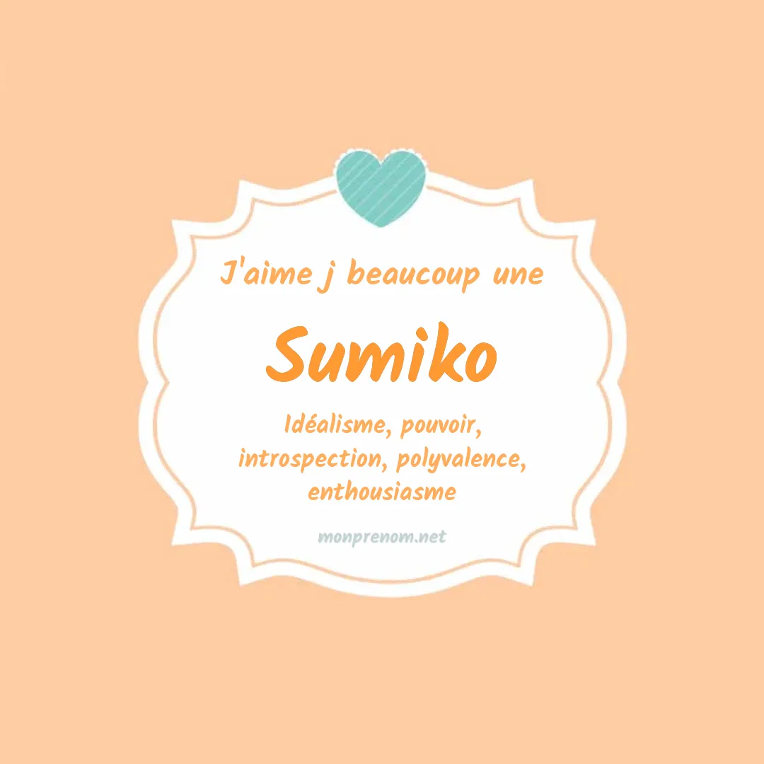 J'aime beaucoup Sumiko
