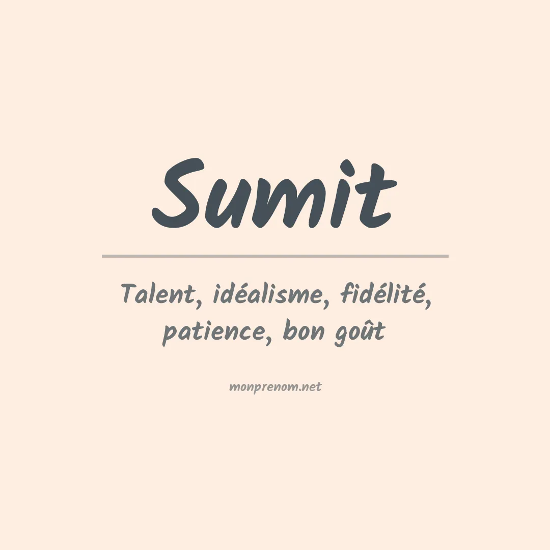 Signification du prénom Sumit