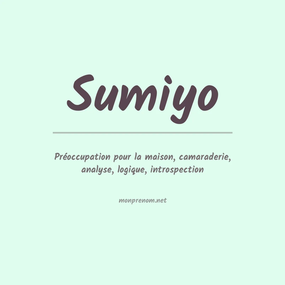 Signification du prénom Sumiyo