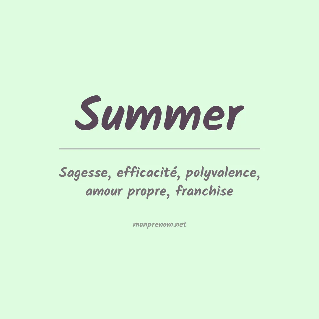 Prénom Summer
