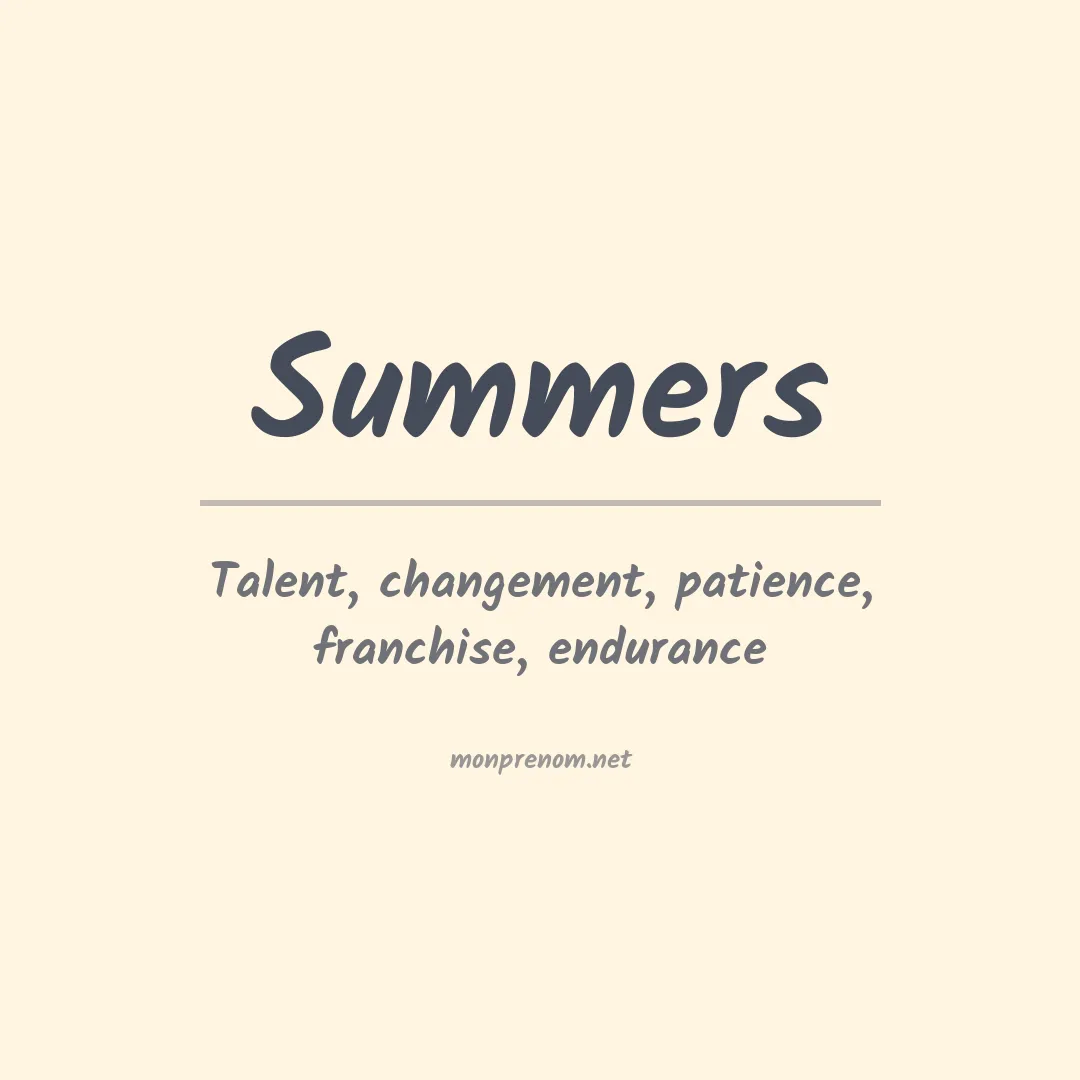 Prénom Summers