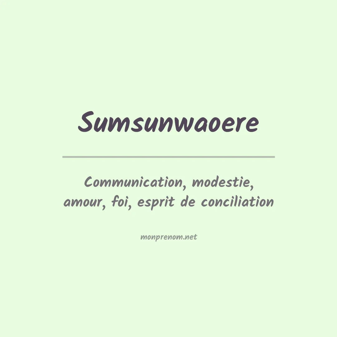 Prénom Sumsunwaoere