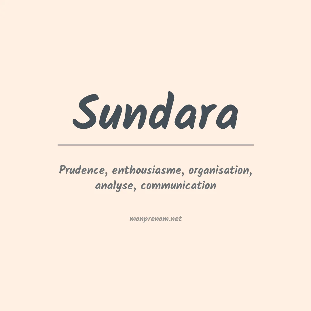 Signification du prénom Sundara