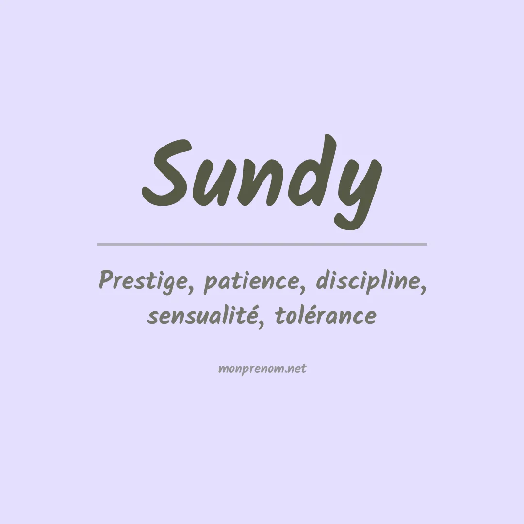 Prénom Sundy