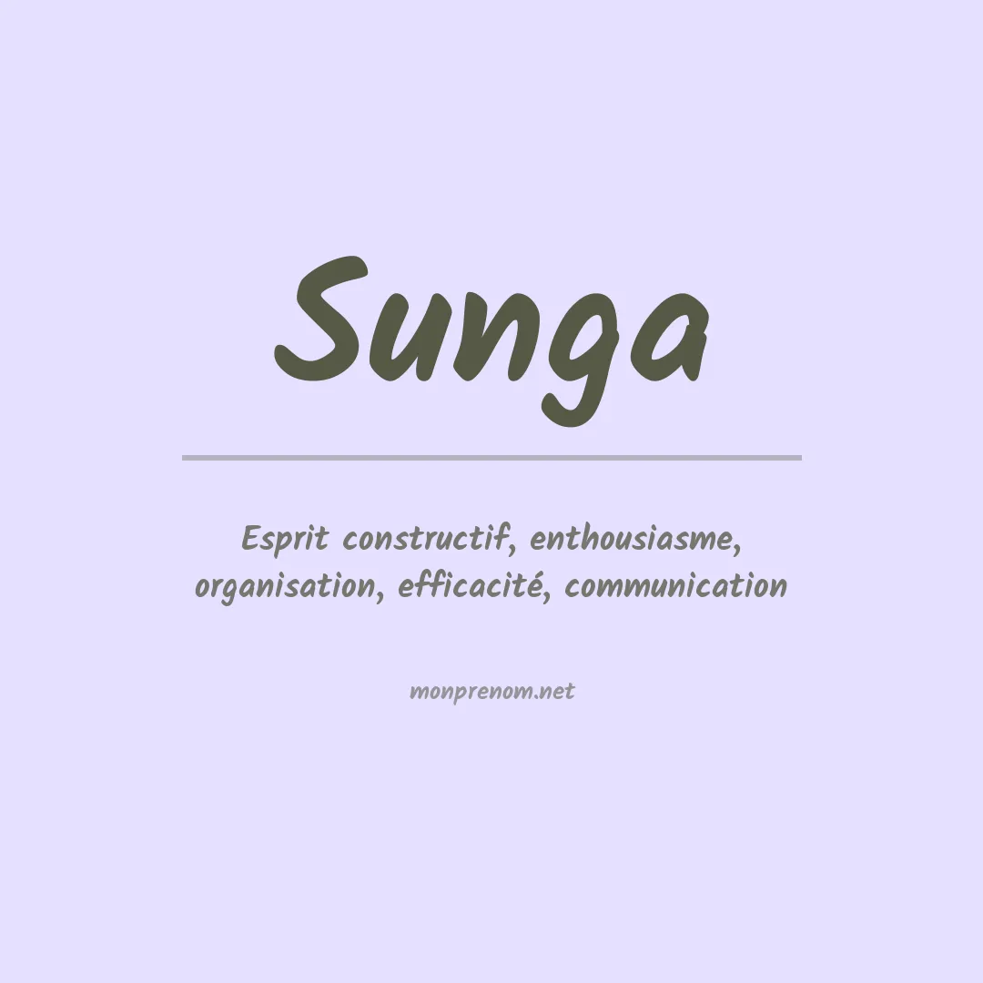 Signification du prénom Sunga