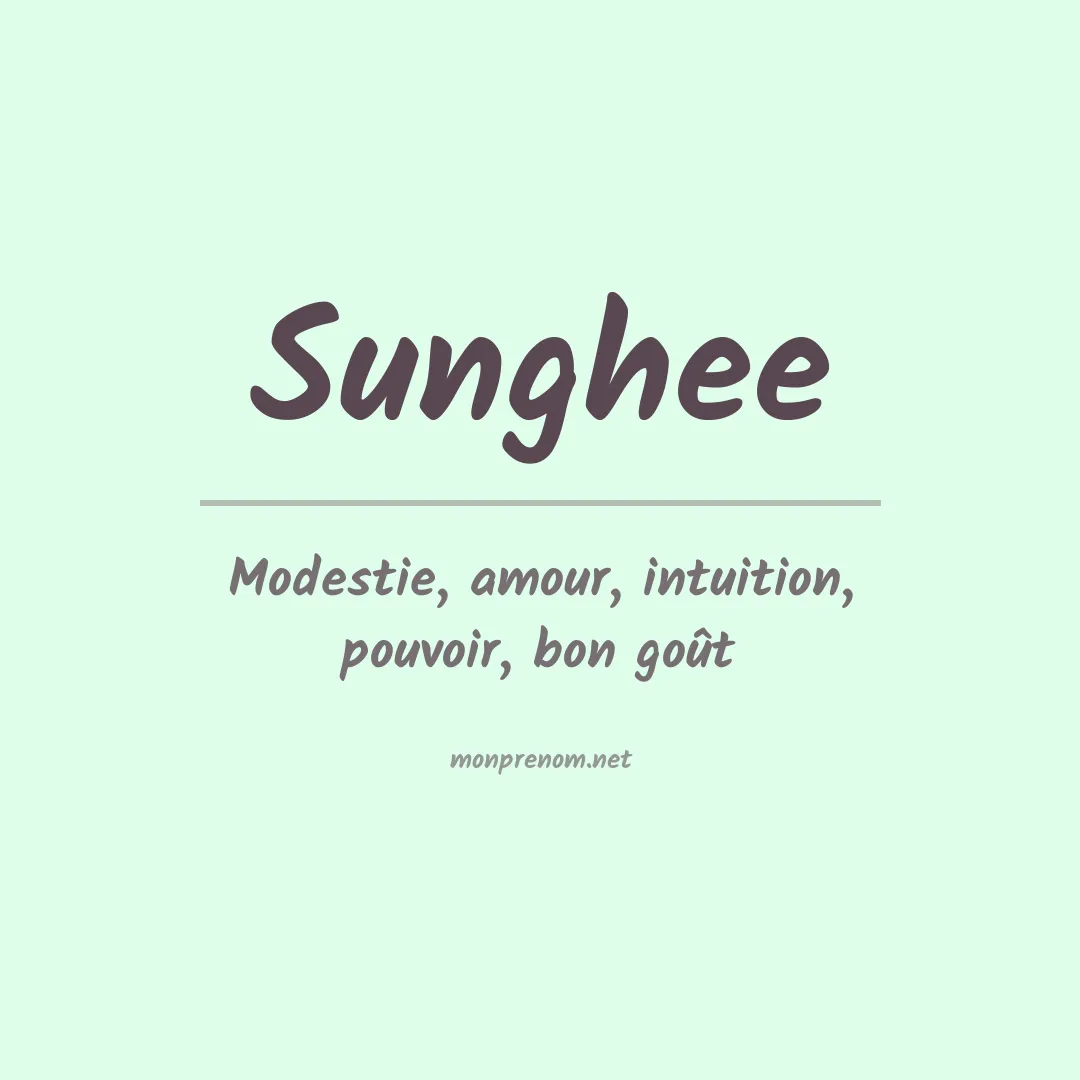 Signification du prénom Sunghee