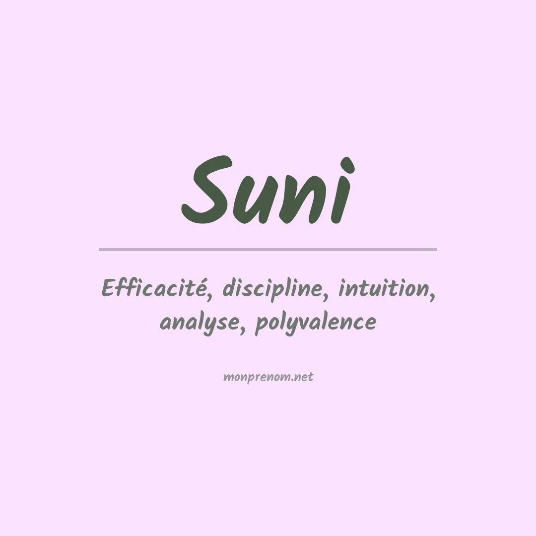 Signification du prénom Suni