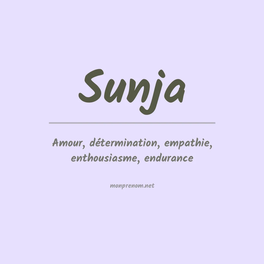 Signification du prénom Sunja