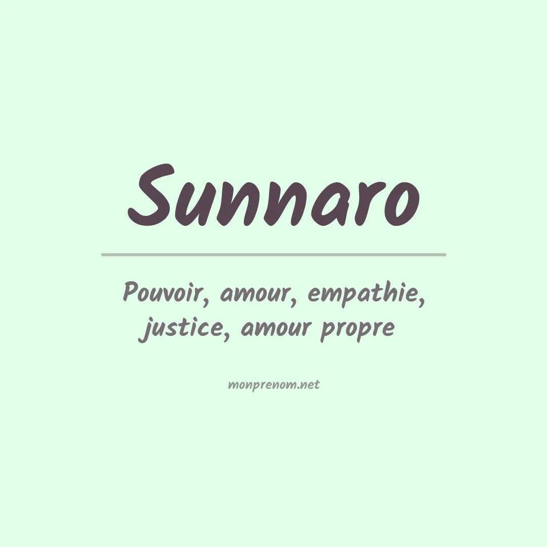 Signification du prénom Sunnaro