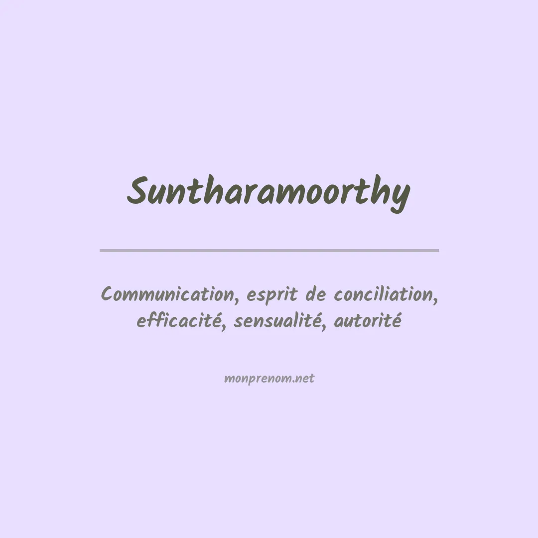 Signification du prénom Suntharamoorthy