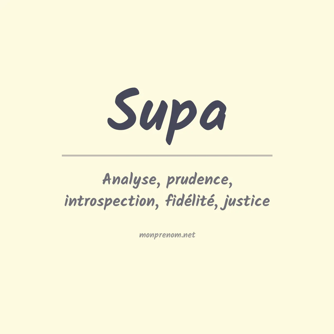 Signification du prénom Supa