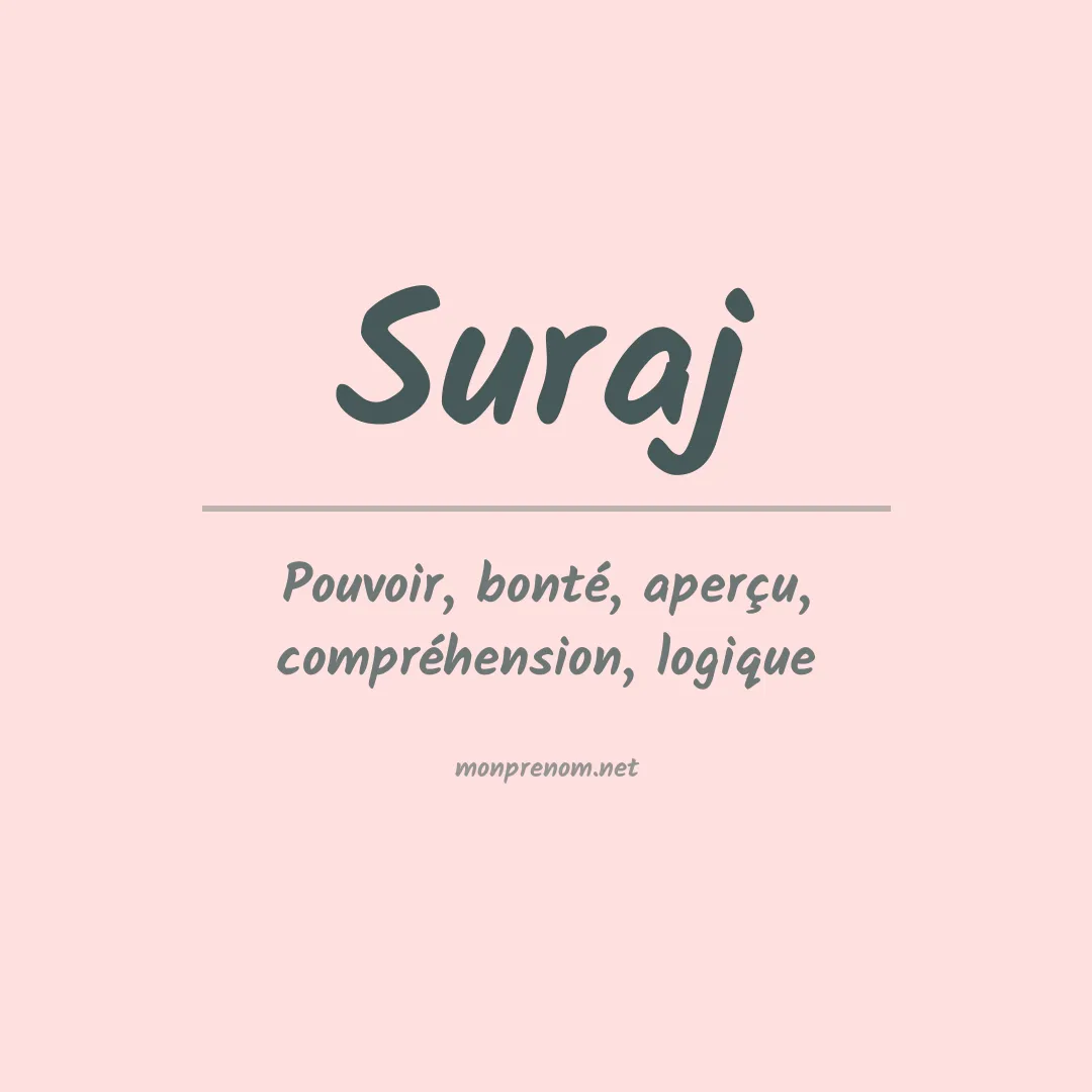 Signification du prénom Suraj