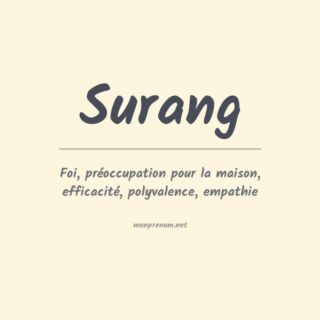 Signification du prénom Surang
