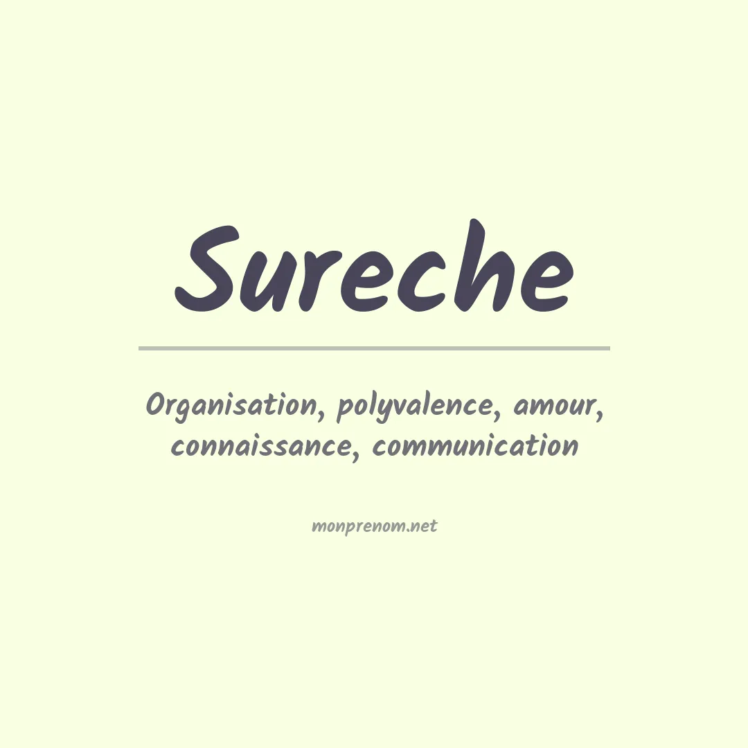 Signification du prénom Sureche