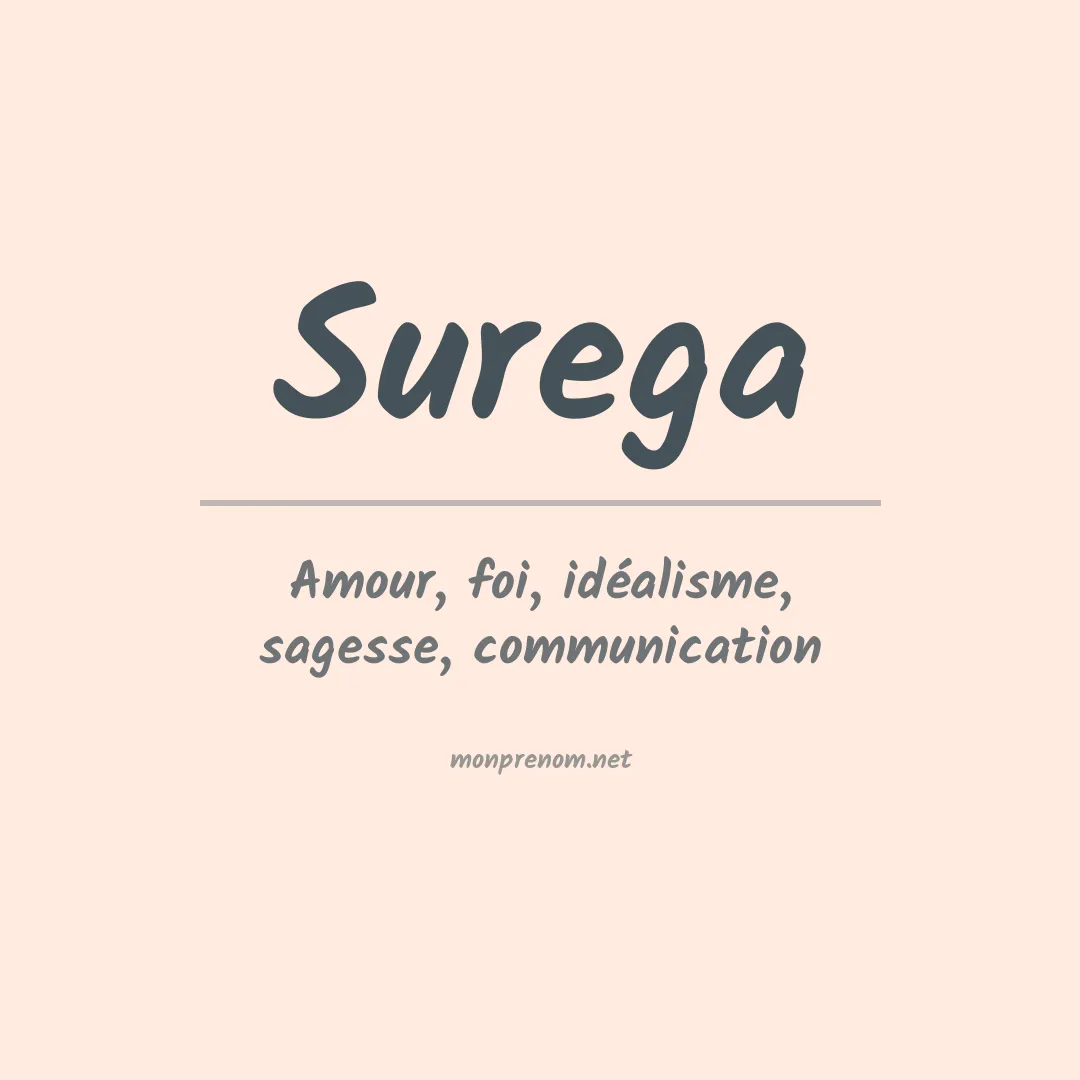 Signification du prénom Surega