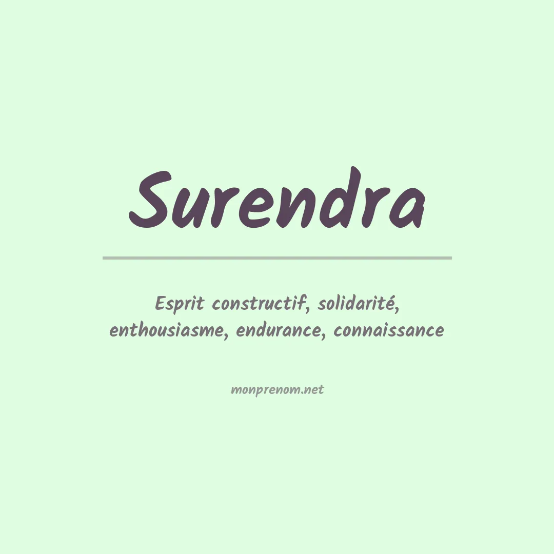 Signification du prénom Surendra